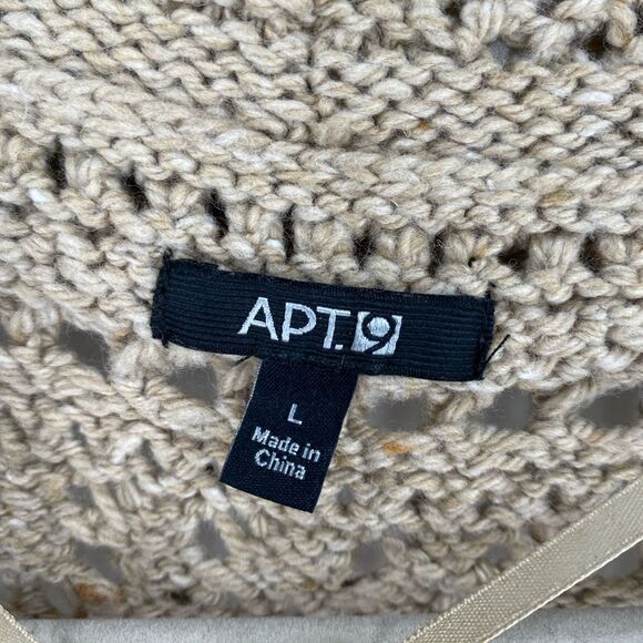 Apt. 9 Tan Crochet Vest with Faux Fur Trim size L - Picture 2 of 3